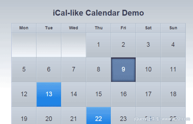 +iCal风格的漂亮日历