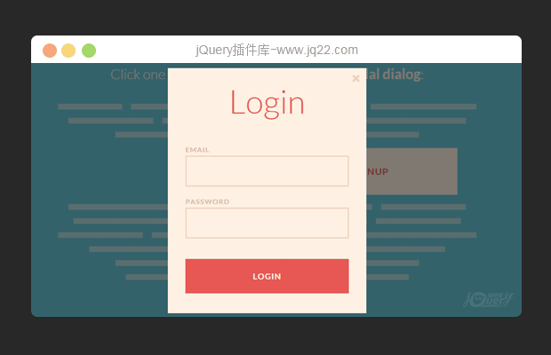 jQuery悬浮窗弹出登录注册