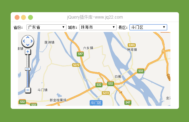 省市县三级联动加载地图
