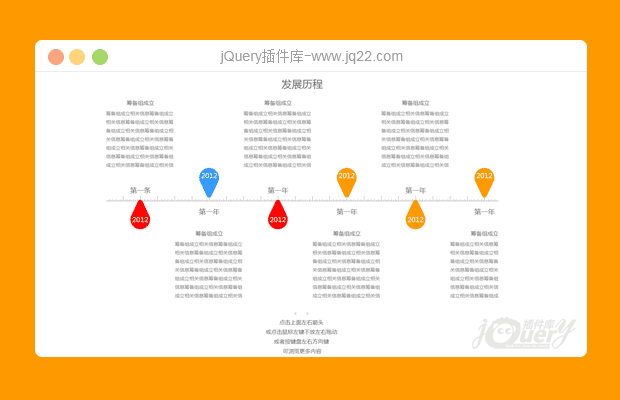 jQuery发展历程时间轴插件