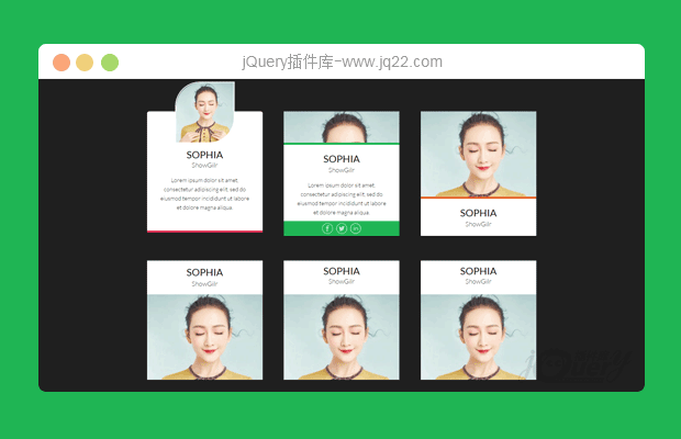 9种纯CSS3人物信息卡片UI设计效果