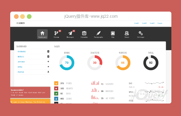 基于bootstrap的后台管理框架模板