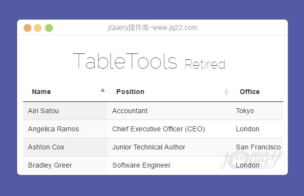 Table表单数据处理插件DataTables