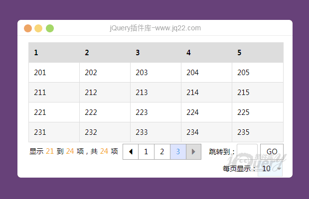 jquery翻页表格插件