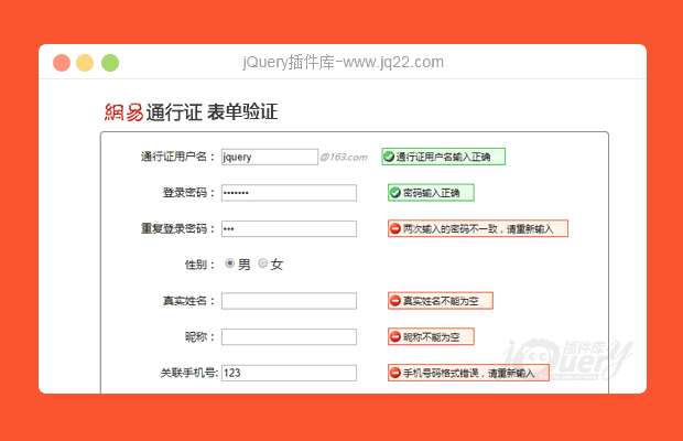 模拟网易表单验证