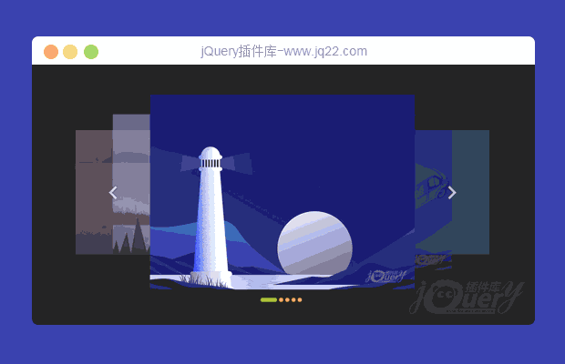 jQuery实现旋转轮播图(带前后按钮和索引按钮)