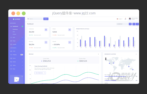 Bootstrap4官方模板Hyper - Responsive Bootstrap 4 Admin Dashboard v1.5.0