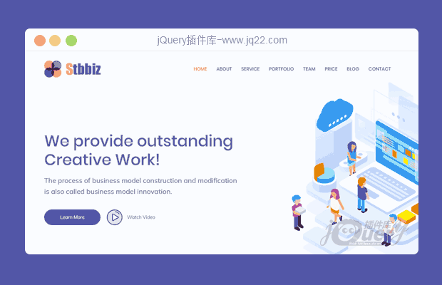 jQuery Bootcss多用途响应式业务HTML模板-Stbbiz