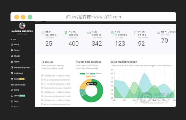 jQuery bootstrap后台管理系统模板