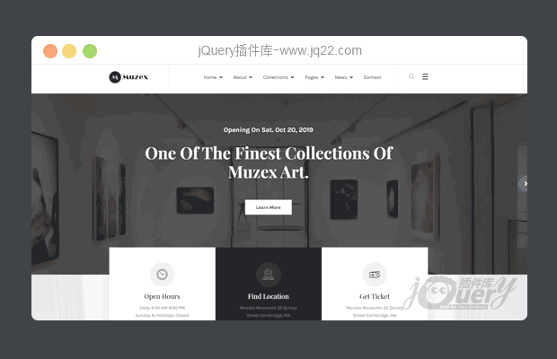 jquery bootstraps响应式博物馆类网站模板