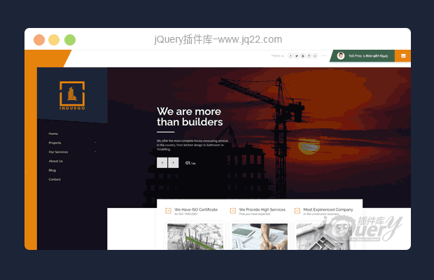 jquery响应式工业建筑类网站模板