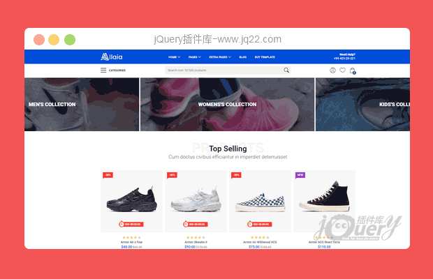 jQuery bootstrap响应式鞋子商城网页模板