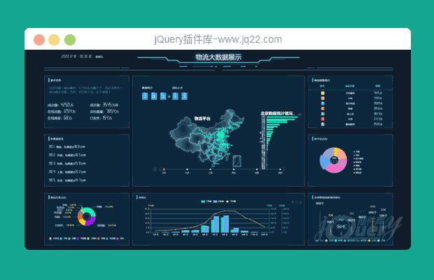 基于echarts实现的物流大数据模板 