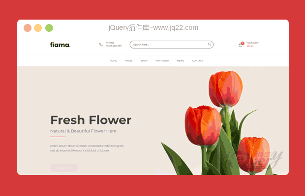 jquery响应式个鲜花销售类网站模板