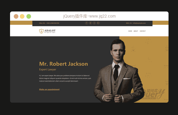 jQuery bootstraps响应式律师事务所类网站模板