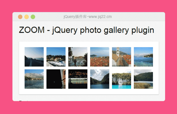 jQuery zoom图片弹出层插件简单的图片相册弹出层窗口展示代码