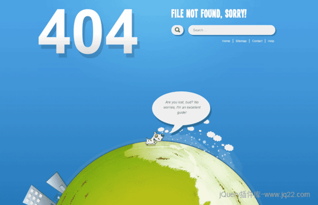 非常酷的小狗绕地球奔跑404页面