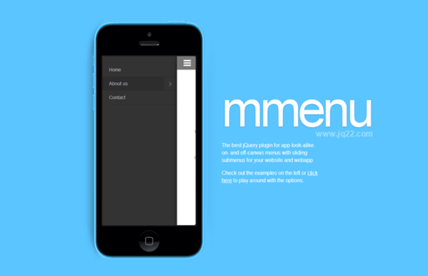 jquery滑动菜单插件mmenu