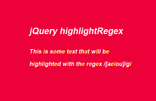 jQuery突出文本插件highlightRegex