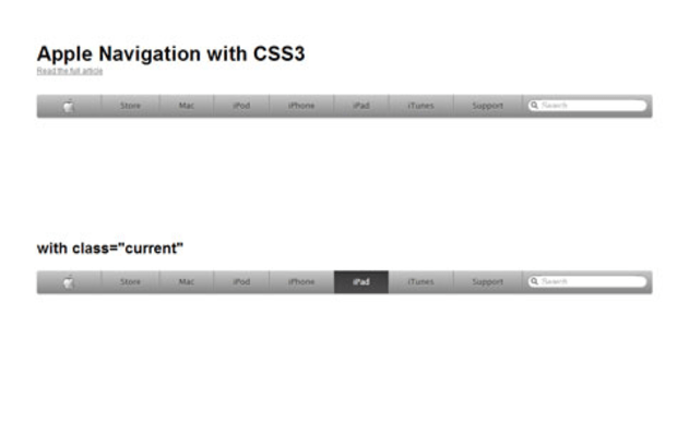 苹果导航菜单-APPLE NAVIGATION WITH CSS3