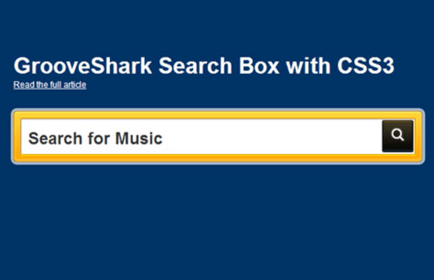 带有凹槽的搜索框-GROOVESHARK SEARCH WITH CSS3