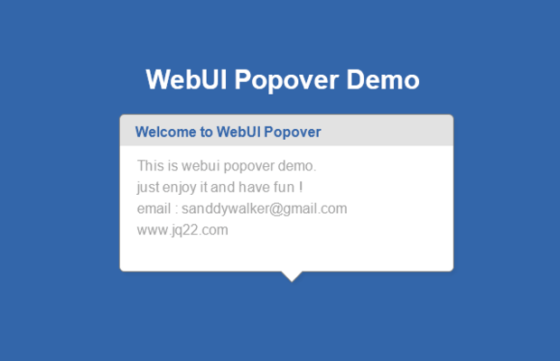 jquery弹出插件WebUI Popover